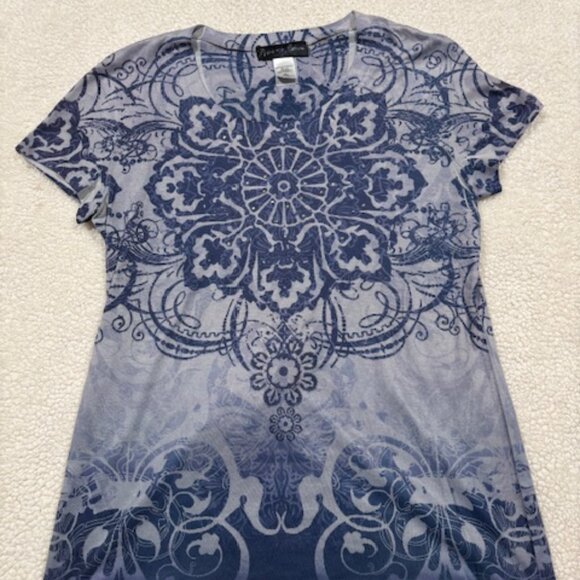 Appropriate Behavior Rhinestone Mandala Floral Shirt - Picture 1 of 6